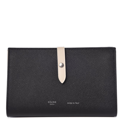 Celine Grained Calfskin Large Multifunction Strap Wallet Black Chalk 1 of 7