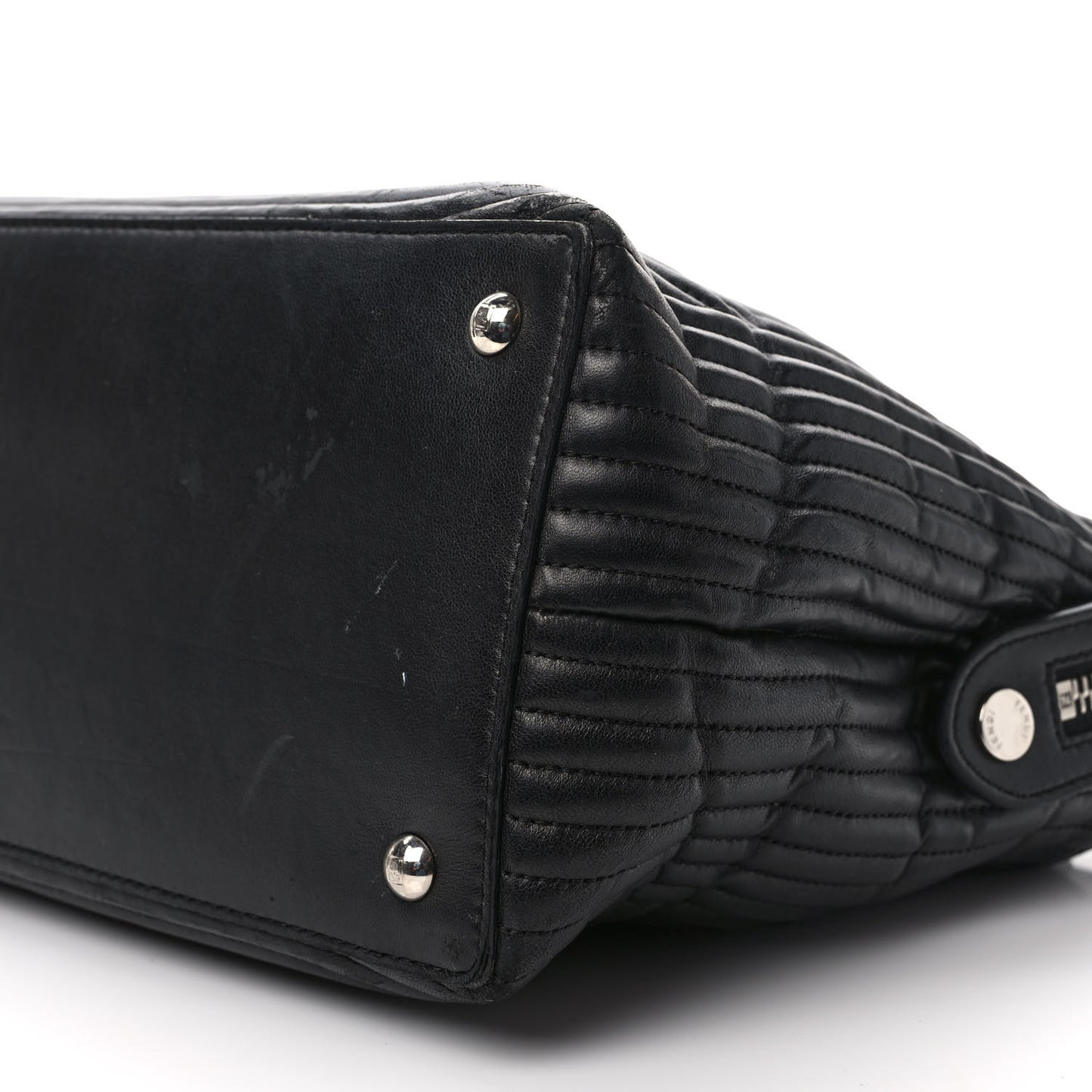 Shiny Nappa Trapuntata DotCom Chain Satchel Black