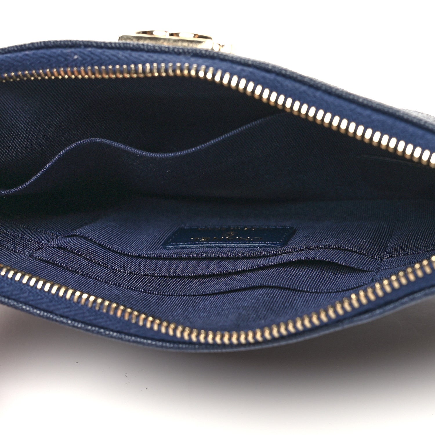 Chanel Caviar Quilted Small Zipped Boy Pouch Navy Blue 5 of 11