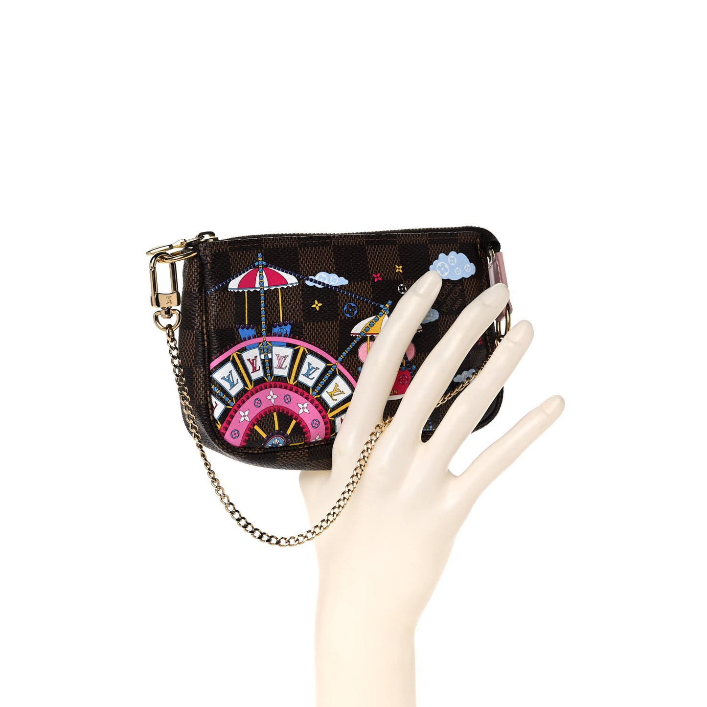 Damier Ebene 2020 Christmas Animation Big Wheel Mini Pochette Accessories Rose Ballerine