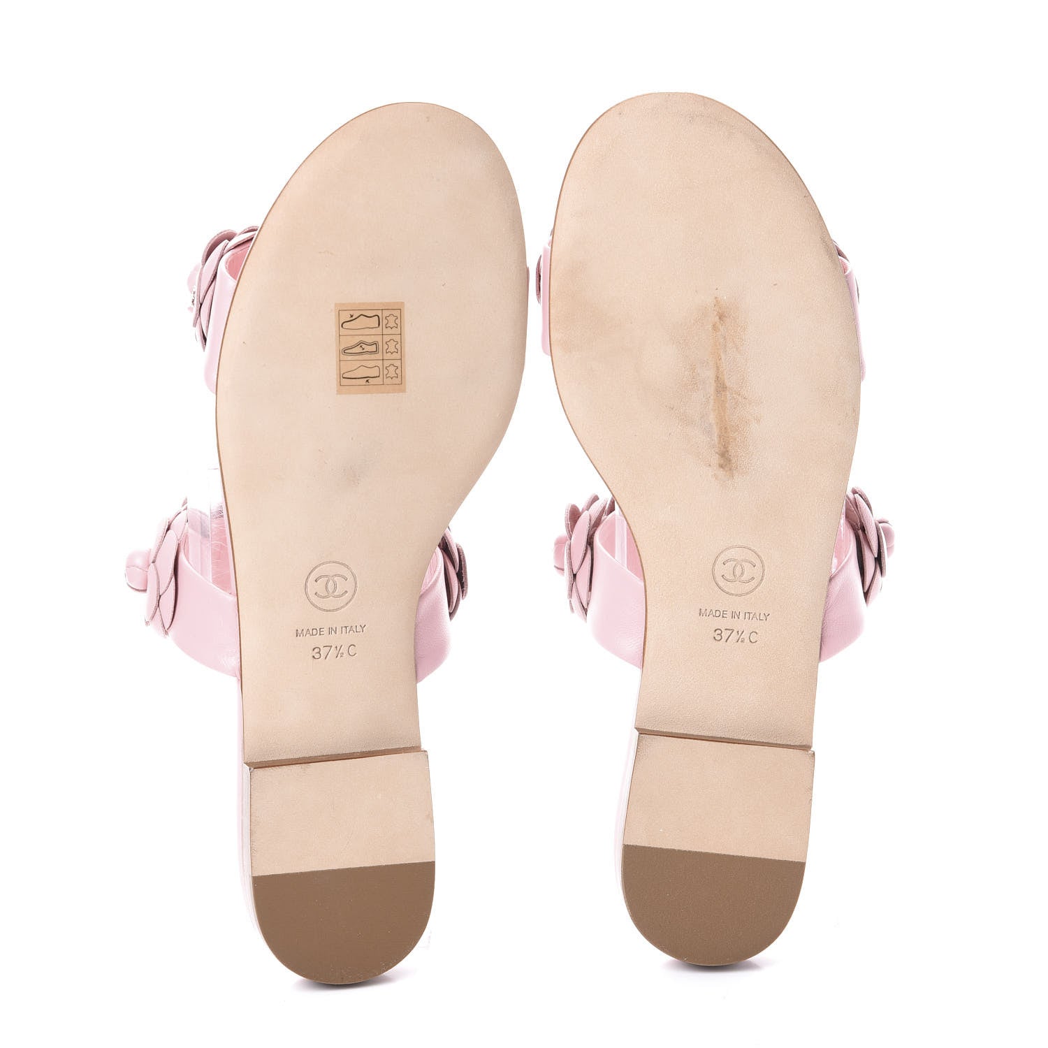 Chanel Lambskin Camellia Slide Sandals 37.5 Pink 7 of 7
