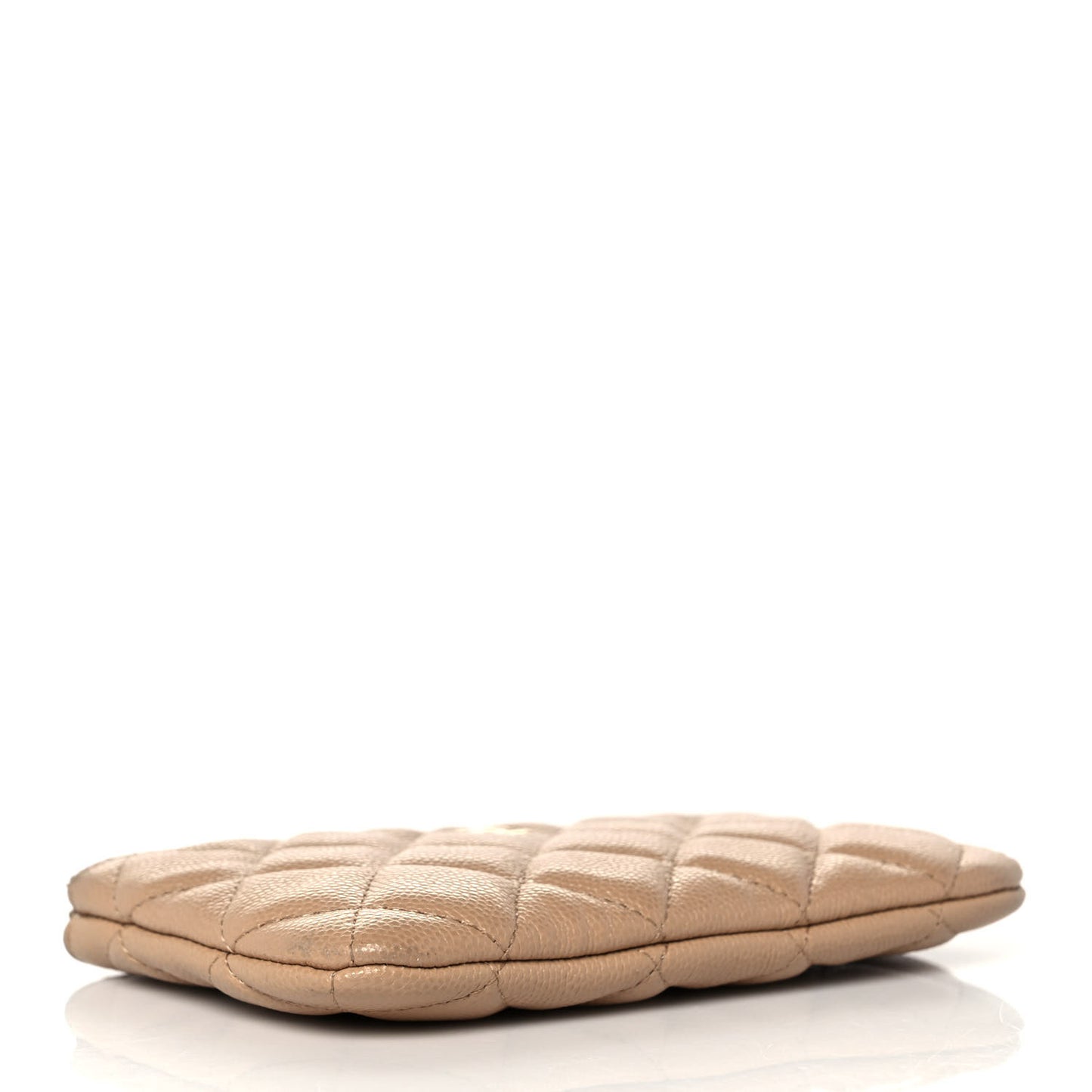 Caviar Quilted Small Cosmetic Case Beige