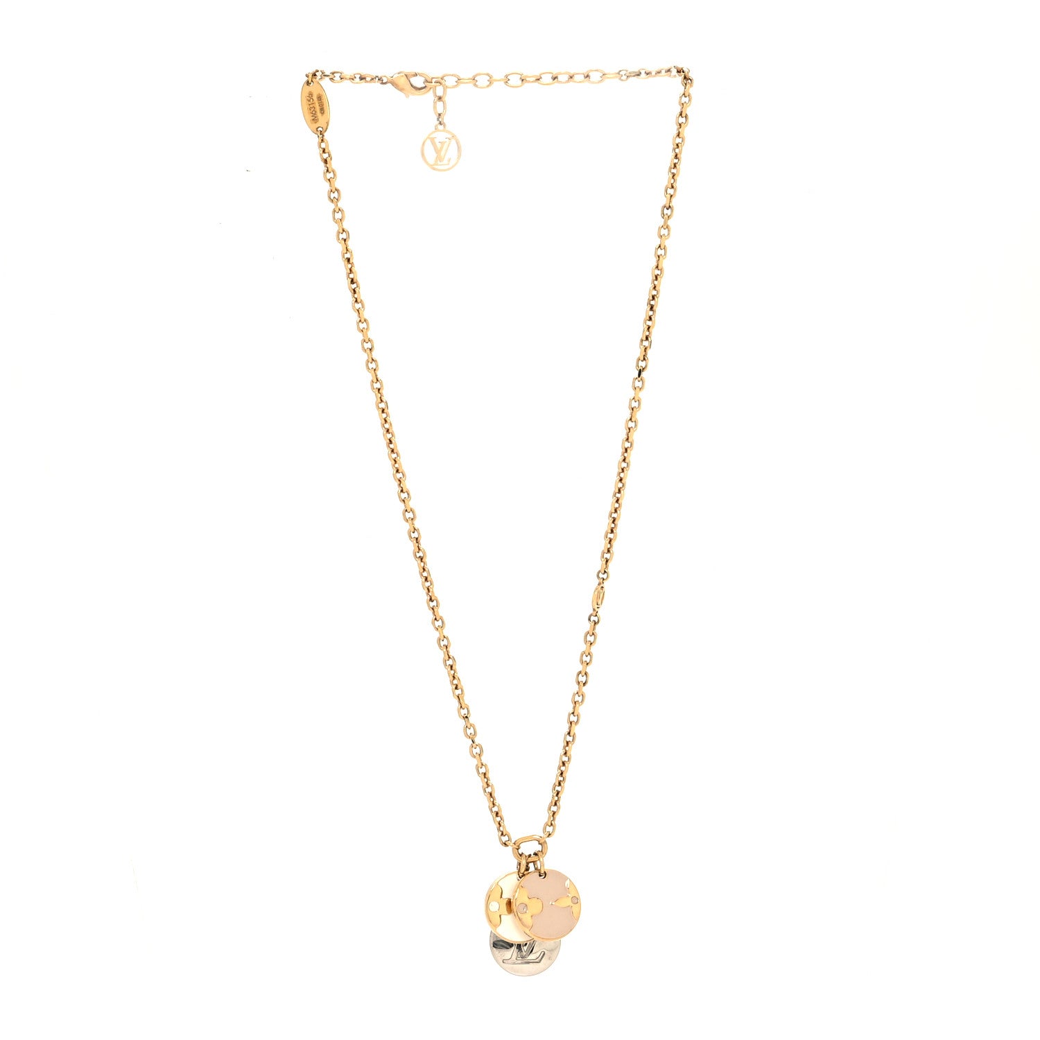 Louis Vuitton Monogram Charms Necklace Gold 3 of 6