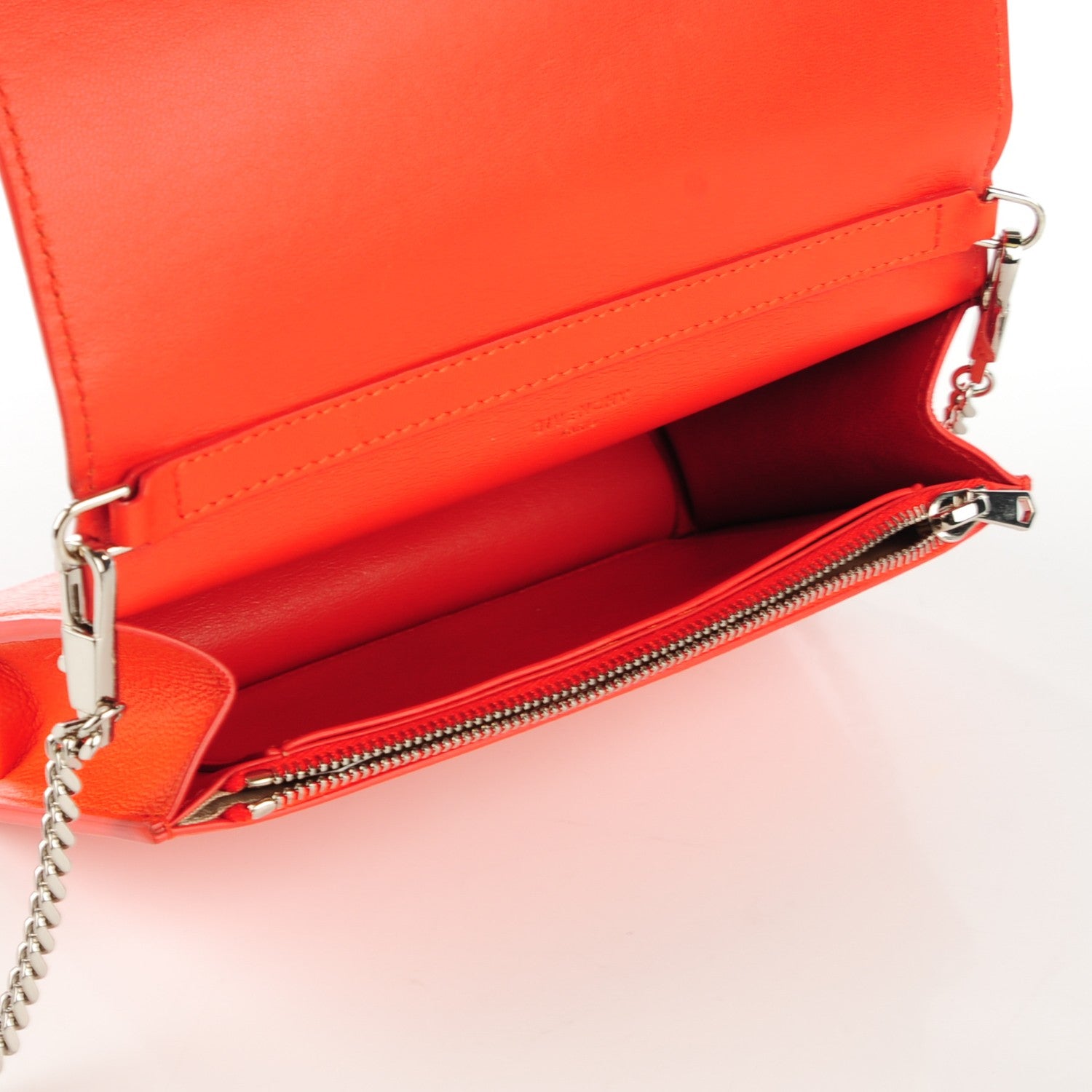 Givenchy Sugar Goatskin Pandora Chain Wallet Bright Orange 6 of 9