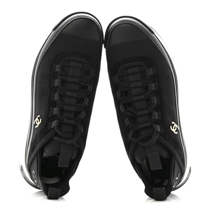 Chanel Velvet Calfskin Mixed Fibers CC Sneakers 39.5 Black 2 of 10