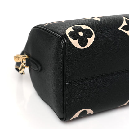 Louis Vuitton Empreinte Monogram Giant Speedy Bandouliere 25 Black Beige 7 of 8
