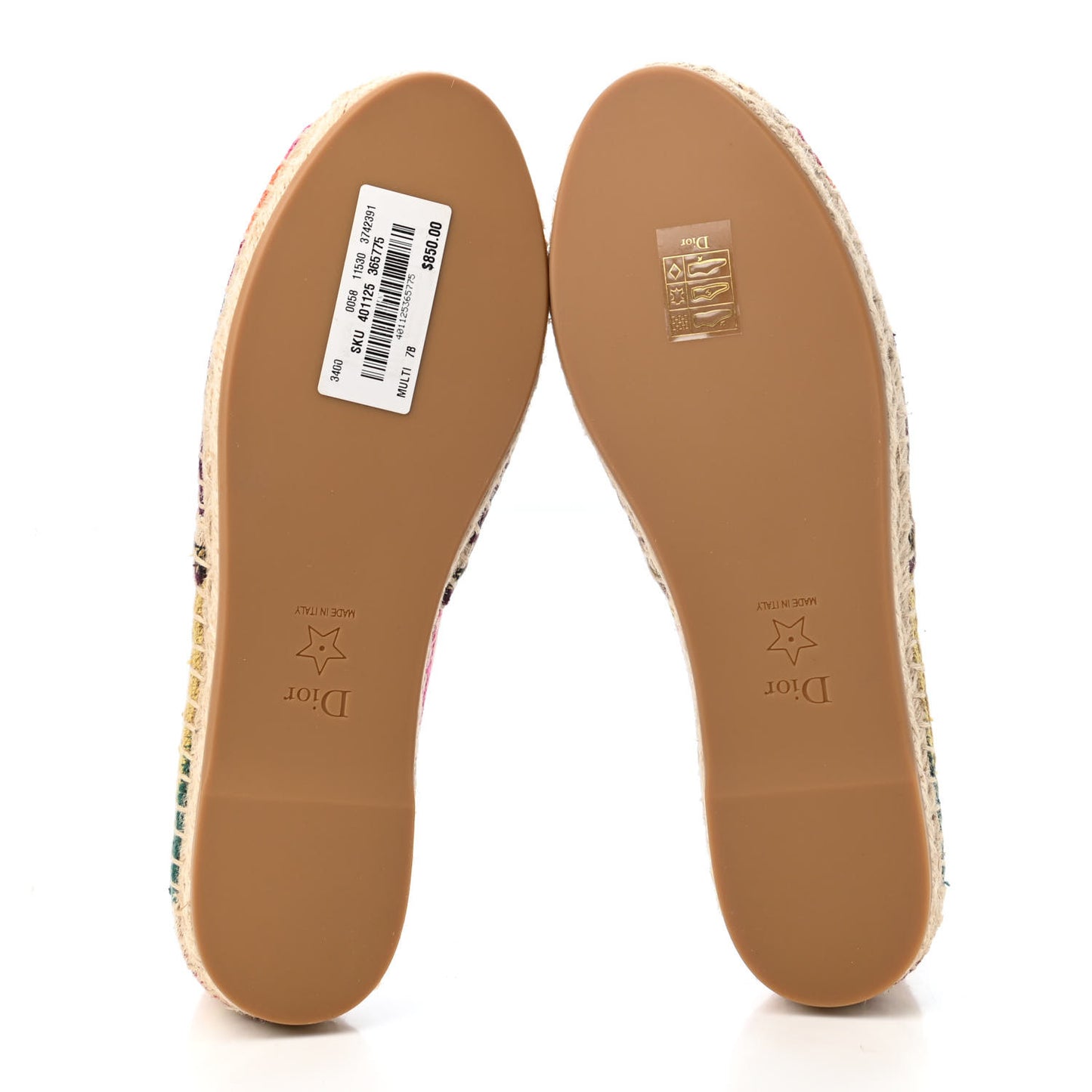 Cotton Embroidered Patchwork Granville Espadrille 37 Multicolor