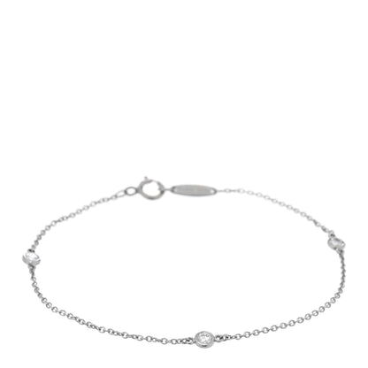 Tiffany Platinum Diamond .15ctw Elsa Peretti Diamonds by the Yard Station Bracelet 1 of 4
