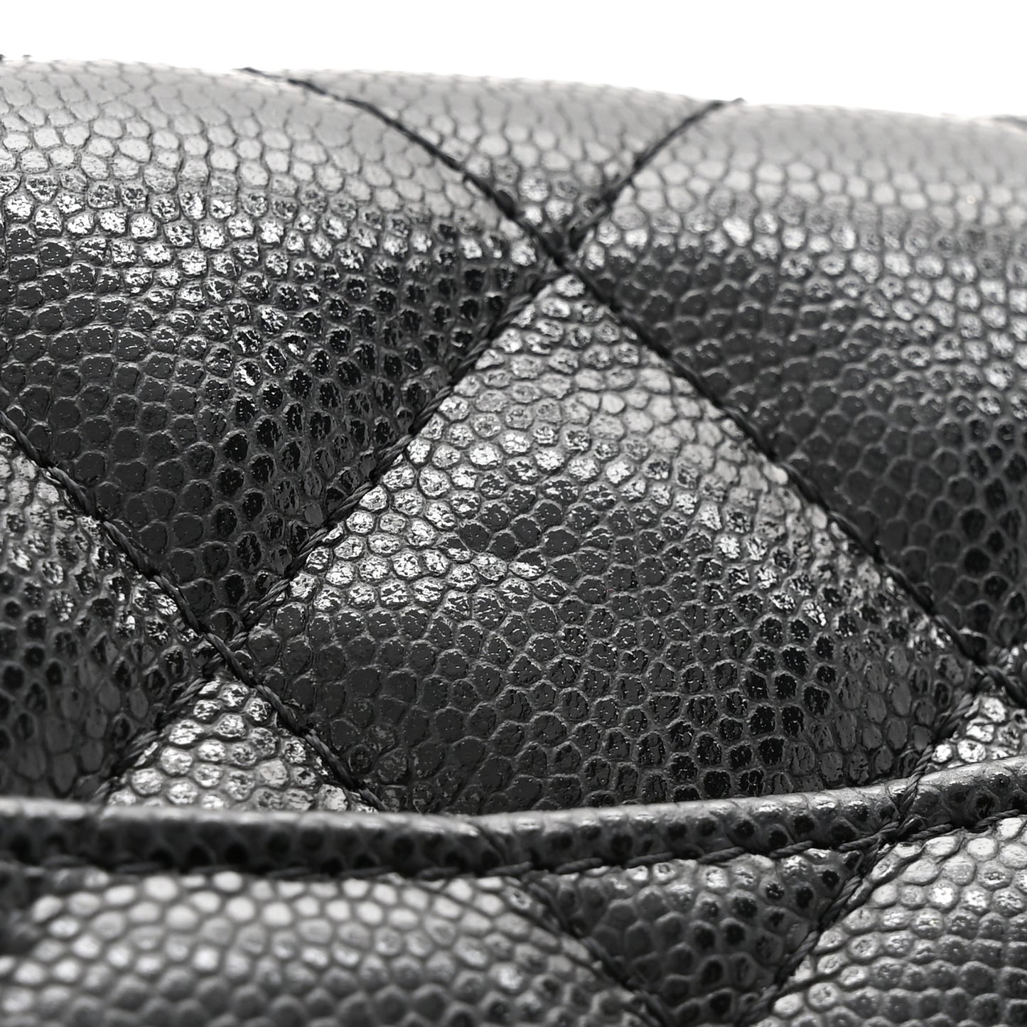 Caviar Quilted Twist Your Buttons Wallet On Chain WOC Black