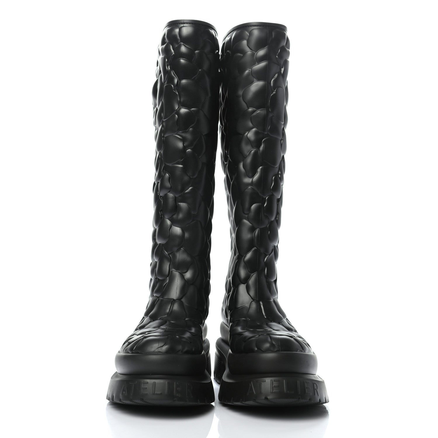 Valentino Garavani Rubber Atelier 03 Rose Edition 30/50mm Tall Rainboots 37 Black 2 of 7