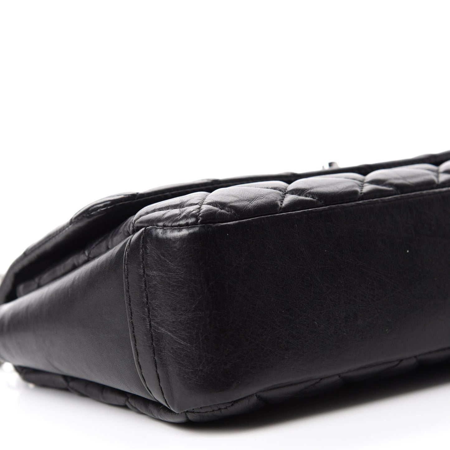 Aged Calfskin Quilted Small Lady Pearly Flap Black