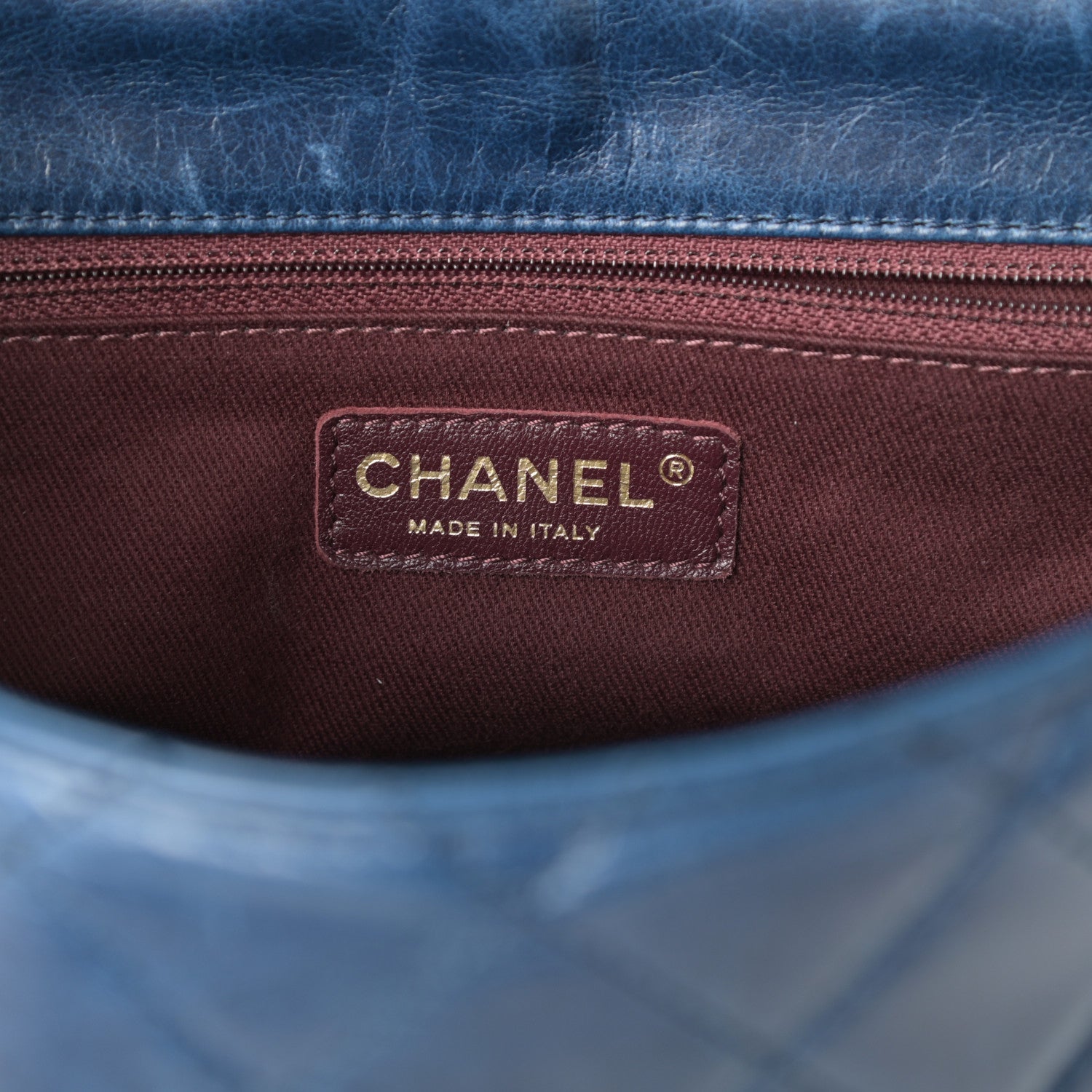 Chanel Glazed Calfskin Castle Rock Medium Flap Blue 6 of 10