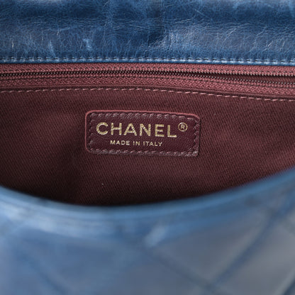 Chanel Glazed Calfskin Castle Rock Medium Flap Blue 6 of 10