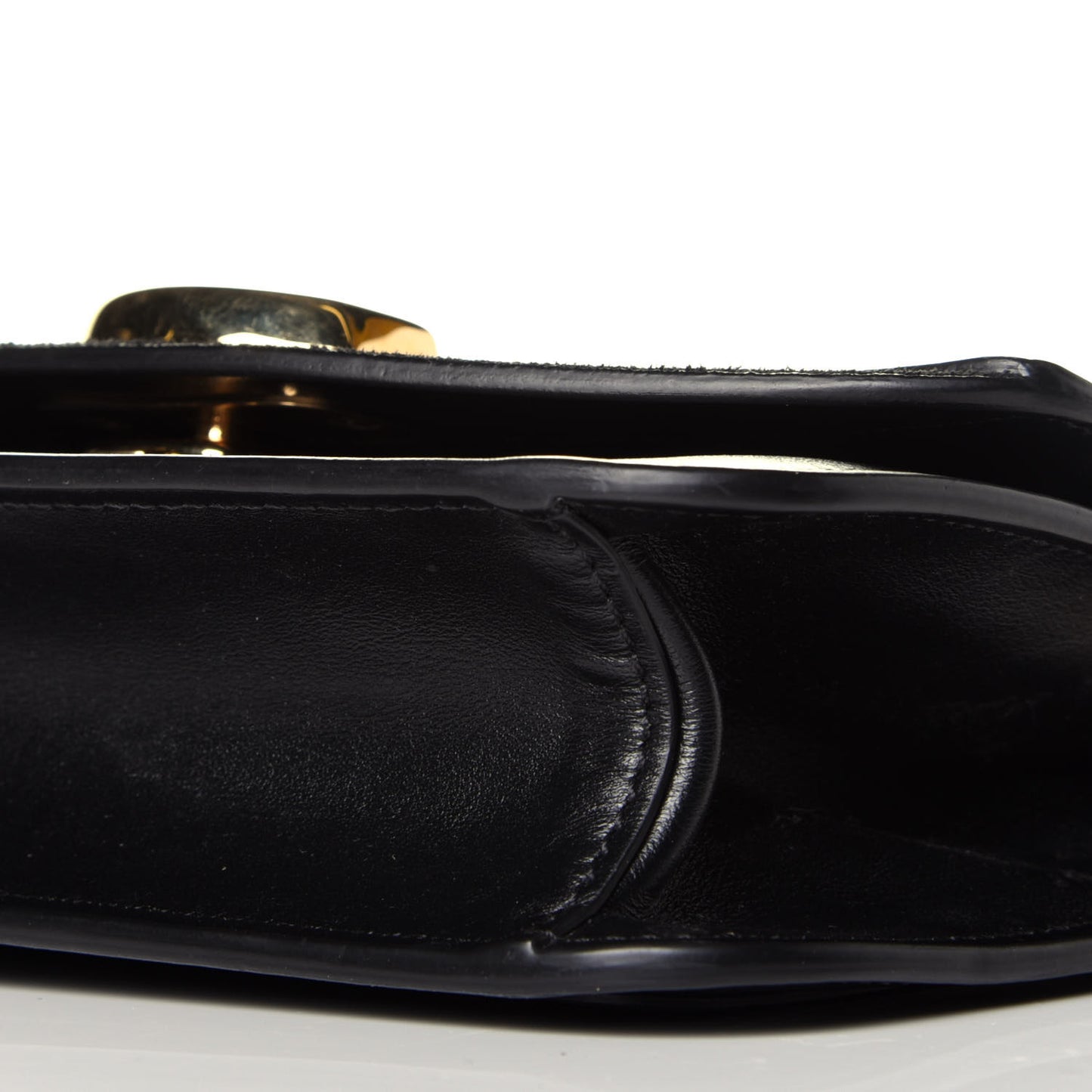 Calfskin Suede C Clutch With Chain Black