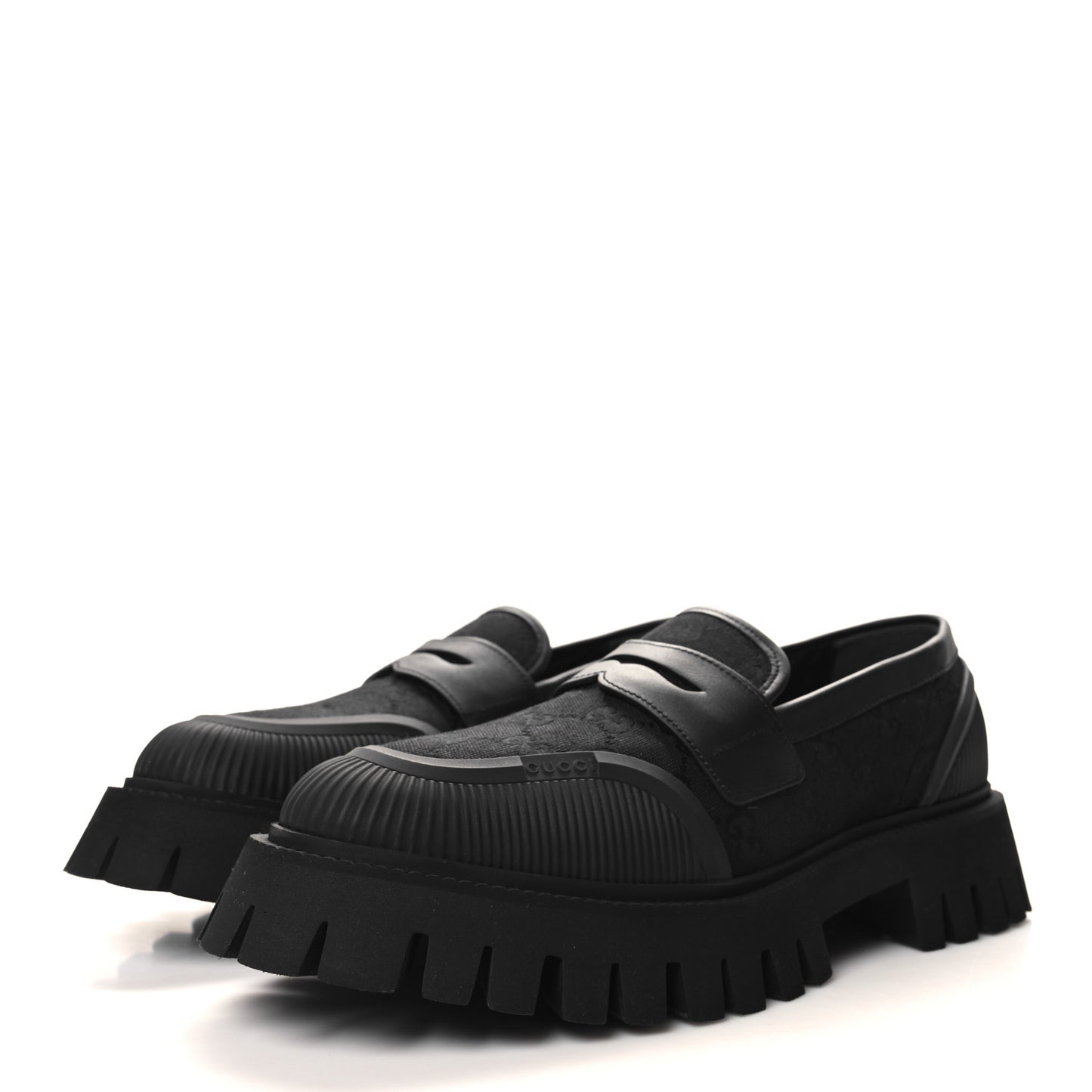 Monogram Jumbo GG Miro Soft Calfskin Mens Lug Sole Loafers 10 Black