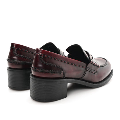 Miu Miu Spazzolato Fume Penny Platform Loafers 38 Porpora 5 of 10