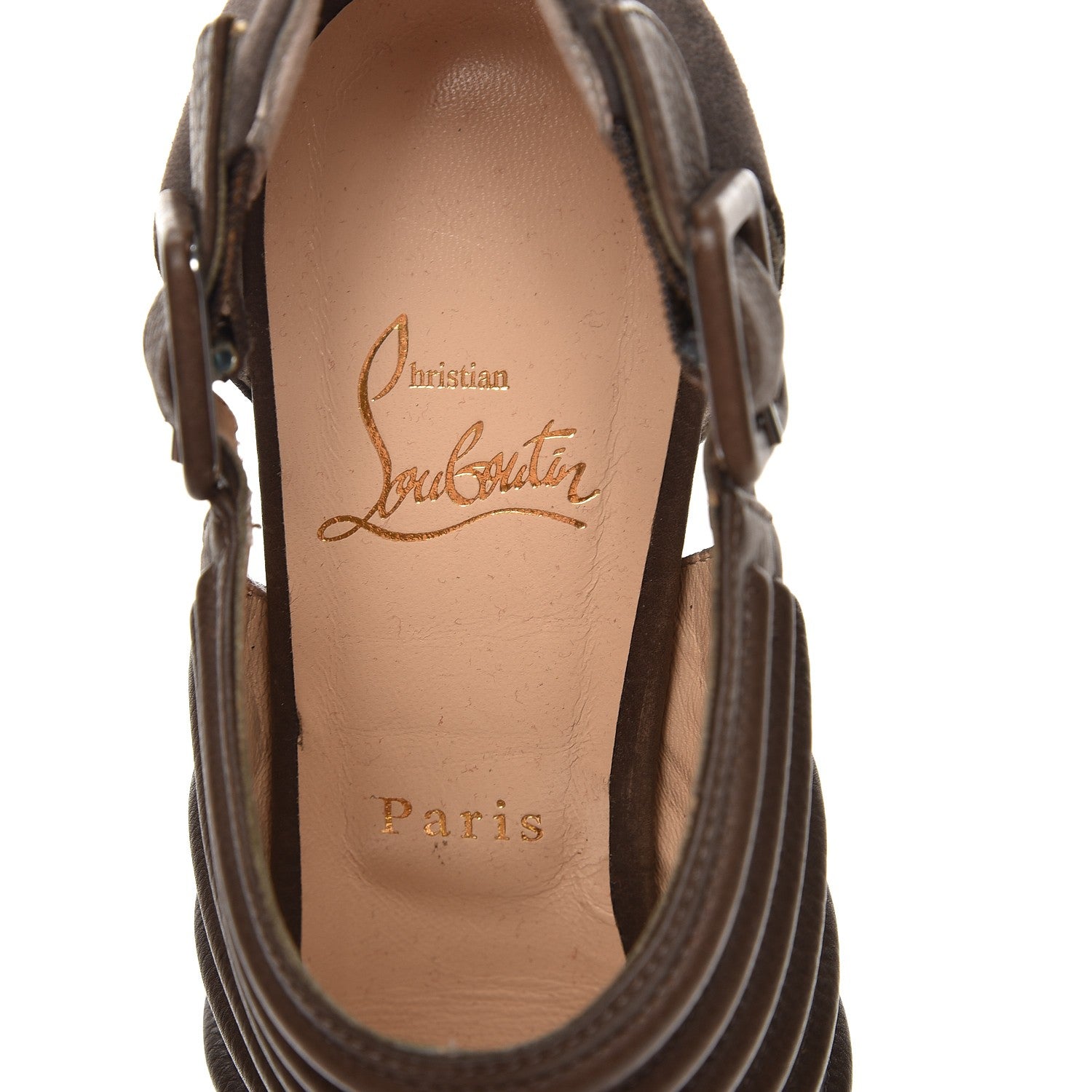 Christian Louboutin Suede Calfskin Bye Bye 160 Cutout Ankle Booties 39 Taupe 6 of 8