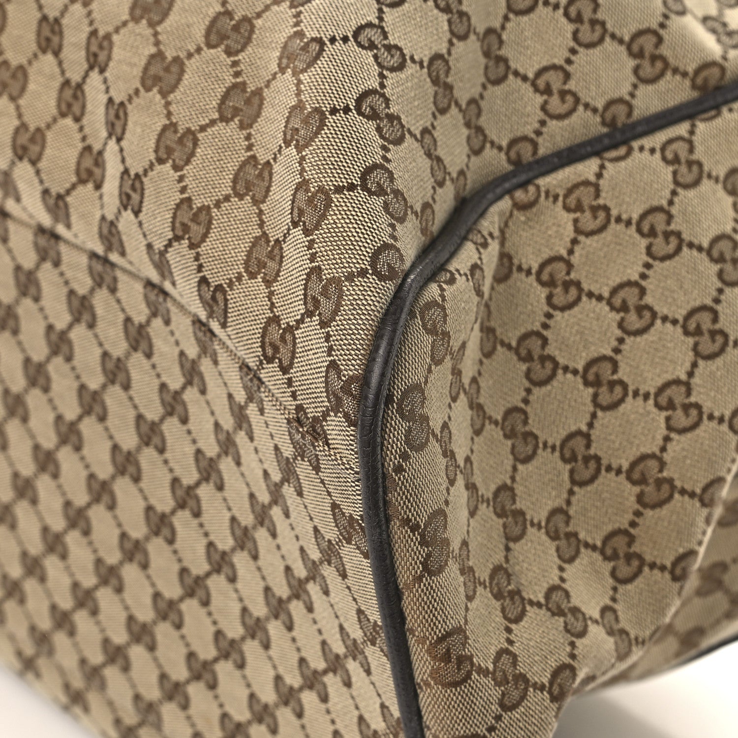 Gucci GG Monogram Web Large Collapsible Carry On Duffle Beige Brown 10 of 12