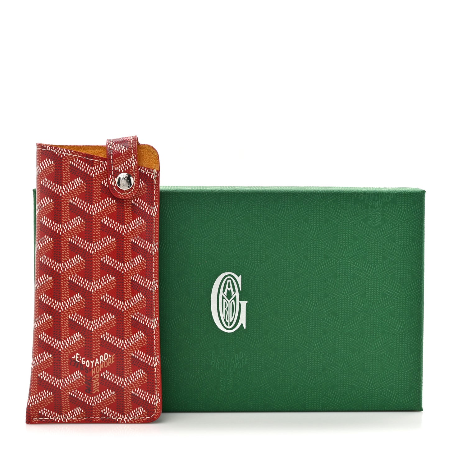 Goyardine Montmartre Glasses Case Red