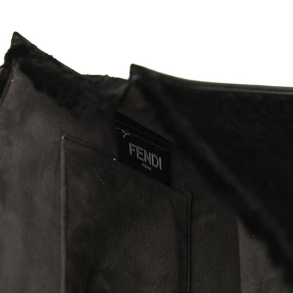 Fendi Velluto Astrakan Vitello Dolce F is Fendi Kan I Shoulder Bag Black 16 of 17