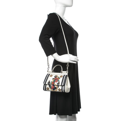 Dolce & Gabbana Dauphine Small Miss Sicily Anchor Satchel White Blue 2 of 9