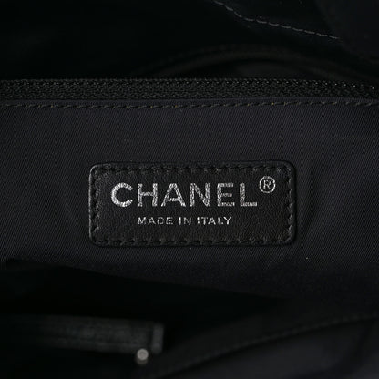 Chanel Coated Canvas Quilted Large Paris Biarritz Tote Black 6 of 10