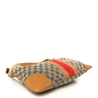 Gucci Monogram Lobster Clasp Jackie O Hobo Red Beige 4 of 10