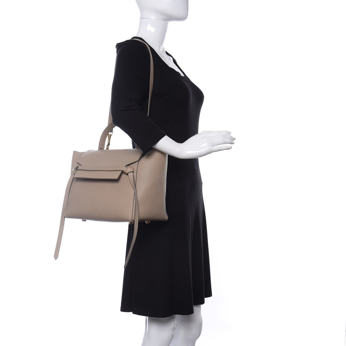 Grained Calfskin Mini Belt Bag Light Taupe