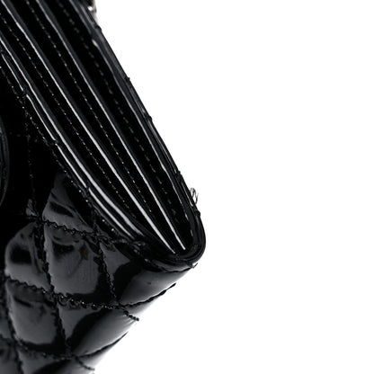 Chanel Patent Calfskin Quilted Brilliant East West Flap Clutch Black 13 of 14