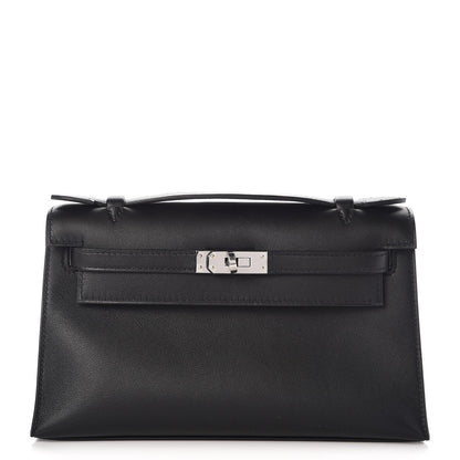 Hermes Swift Kelly Pochette Clutch Black 1 of 27