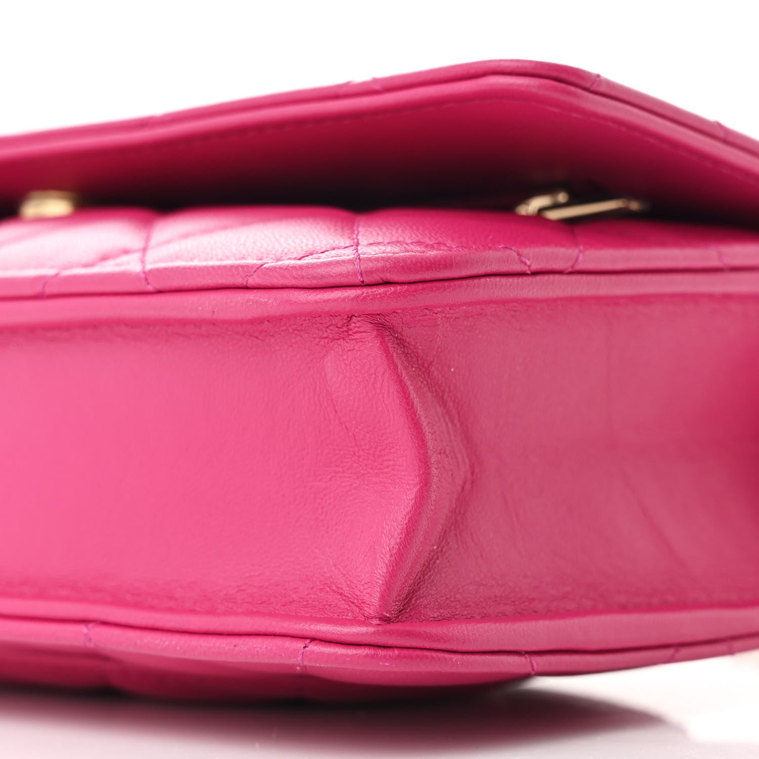 Chanel Lambskin Quilted Studded CC Wallet On Chain WOC Dark Pink 11 of 12