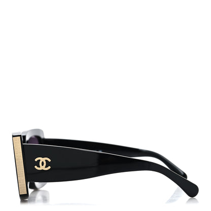 Chanel Acetate Rectangle Sunglasses 5435 Black 3 of 7