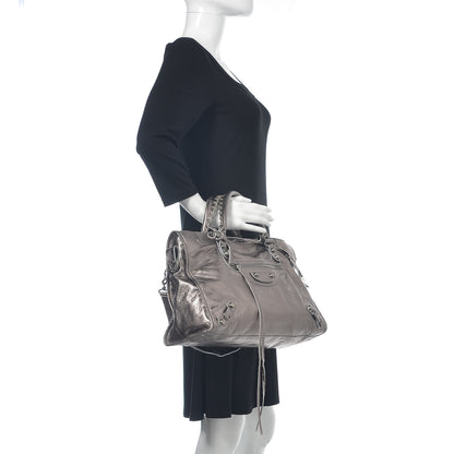 Balenciaga Metallic Agneau Classic Hardware City Pewter 2 of 9