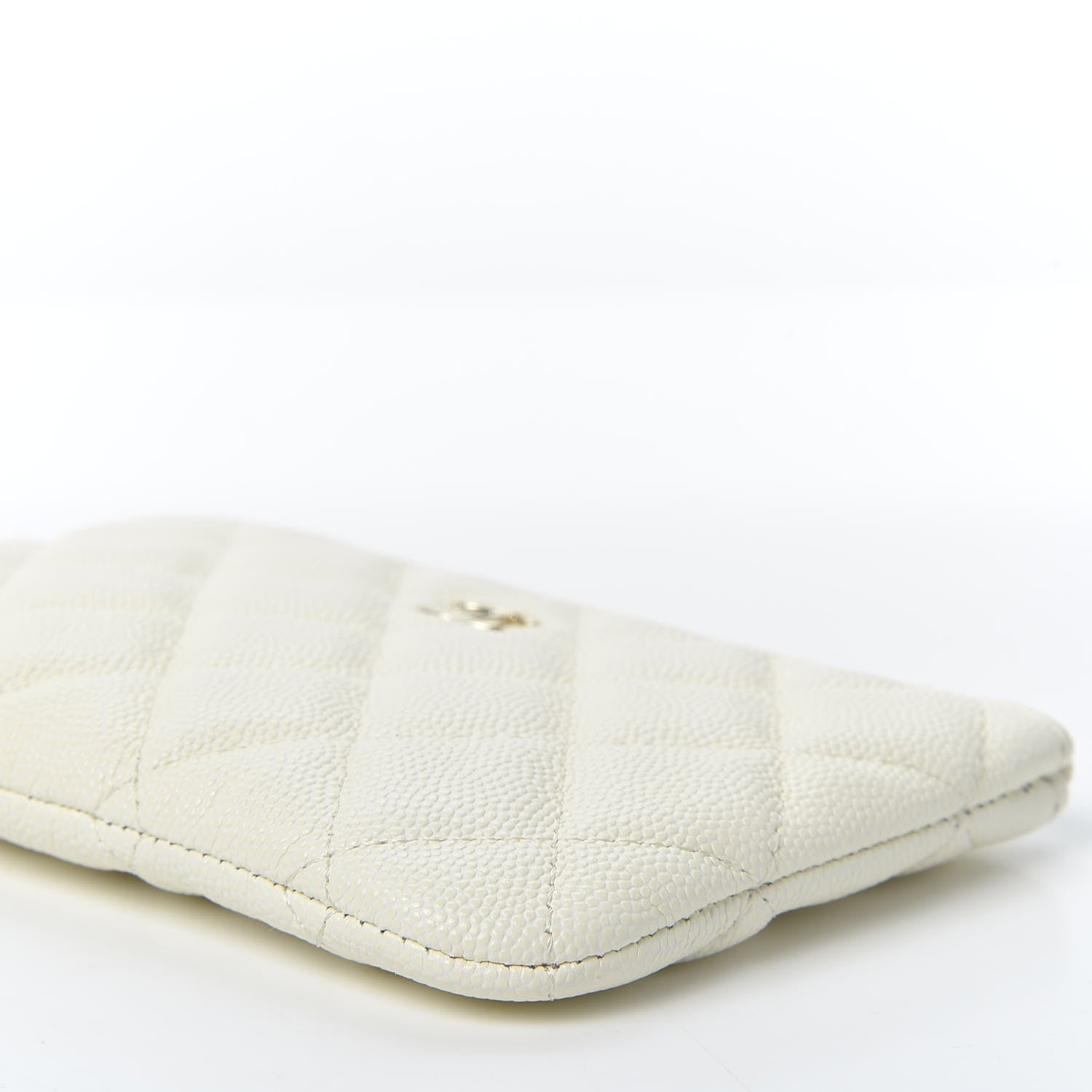 Chanel Caviar Quilted Small Cosmetic Case White 6 of 9