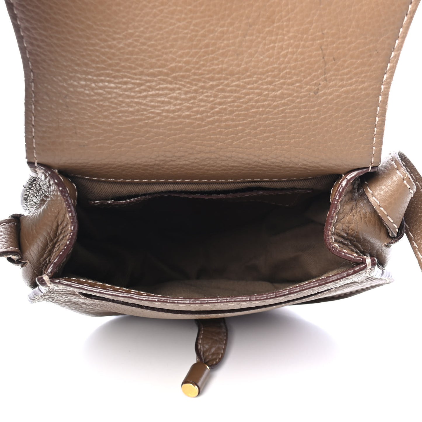 Calfskin Mini Marcie Round Crossbody Bag Nut