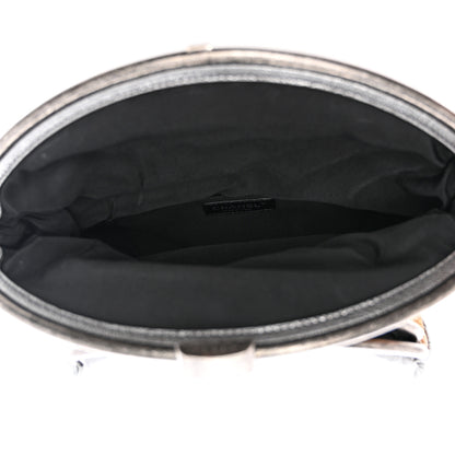 Chanel Metallic Goatskin Quilted Frame Clasp Flap Clutch Silver Gold 6 of 9
