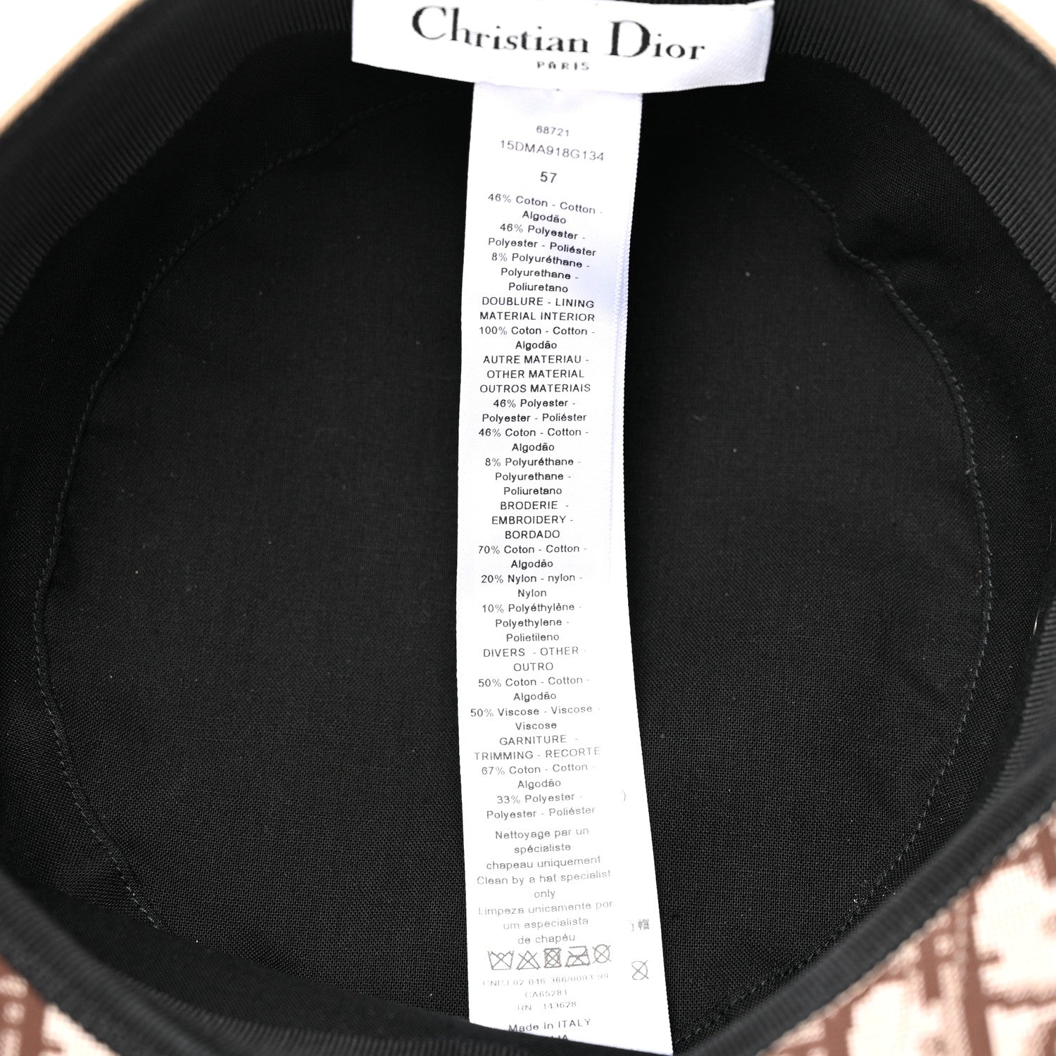 Christian Dior Cotton Cap 57 Beige 9 of 12