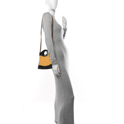 Chanel Patent Calfskin Quilted Mini 31 Shopping Bag Yellow Black 2 of 11