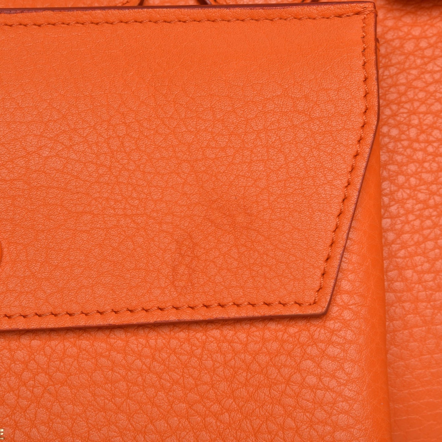 Crisped Calfskin Small Tie Knot Tote Bright Orange