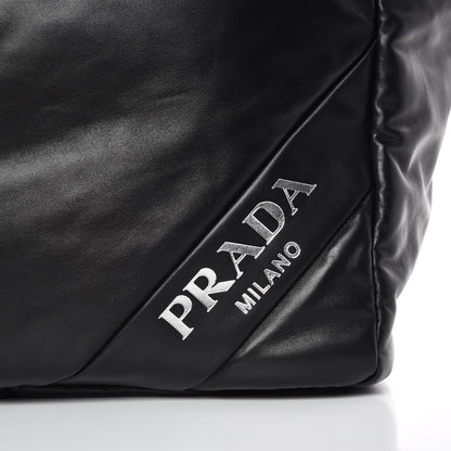 Prada Nappa Soft Large Shopper Tote Black Cobalto 10 of 10