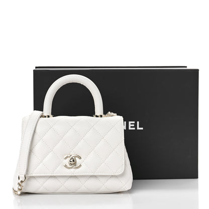 Chanel Caviar Quilted Extra Mini Coco Handle Flap White 11 of 11