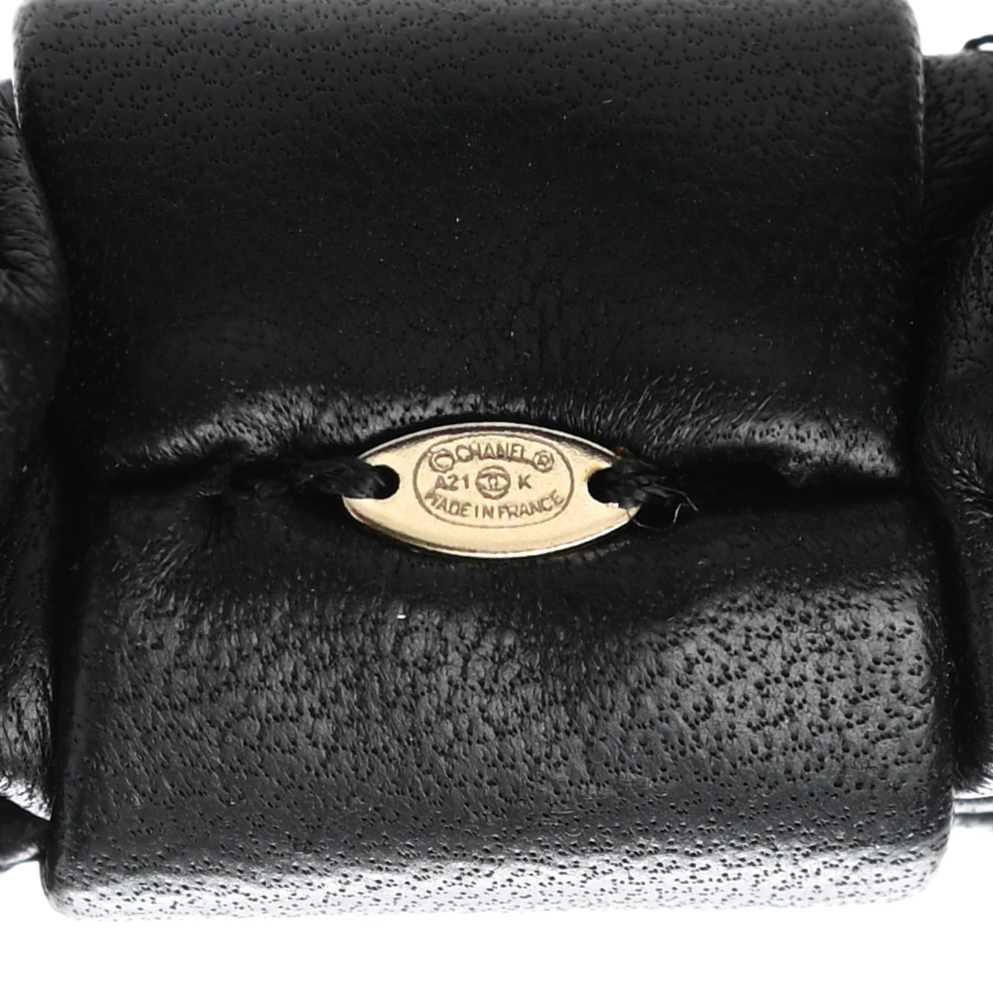 Lambskin Quilted CC Hair Scrunchie Black