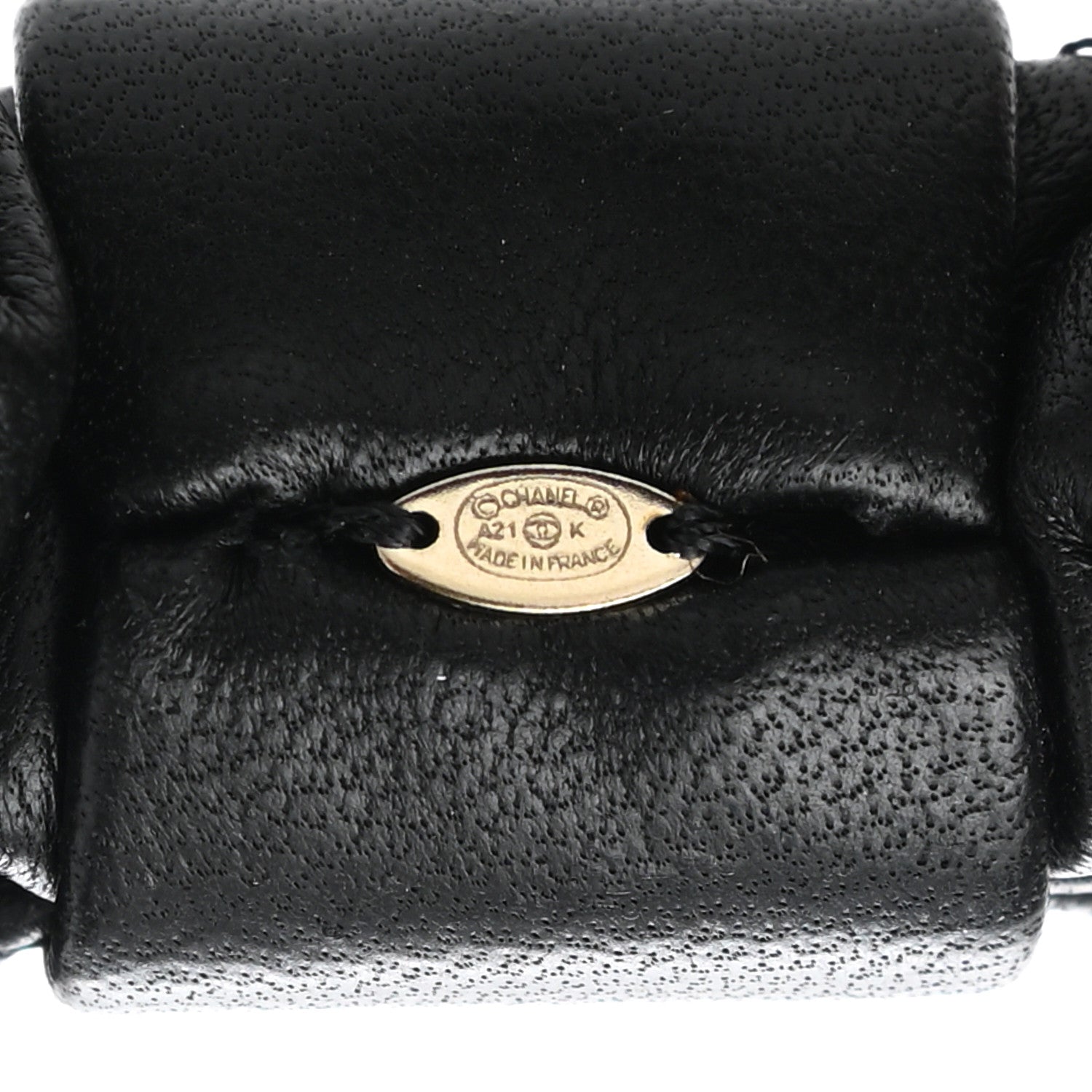Chanel Lambskin Quilted CC Hair Scrunchie Black 3 of 5