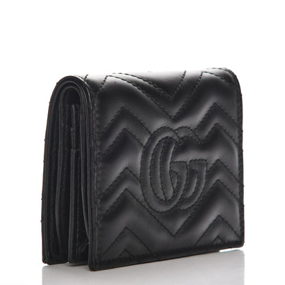 Gucci Calfskin Matelasse GG Marmont Card Case Black 3 of 8