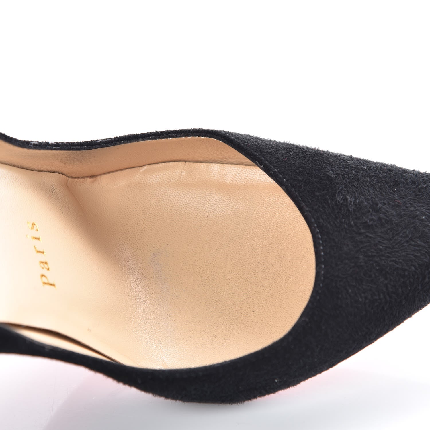 Christian Louboutin Suede Spiked Zappa 100 Pumps 35 Black Gold 12 of 18