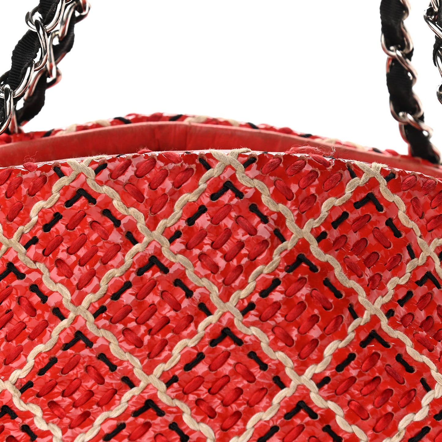 Patent Hand Embroidered Small Just Mademoiselle Red