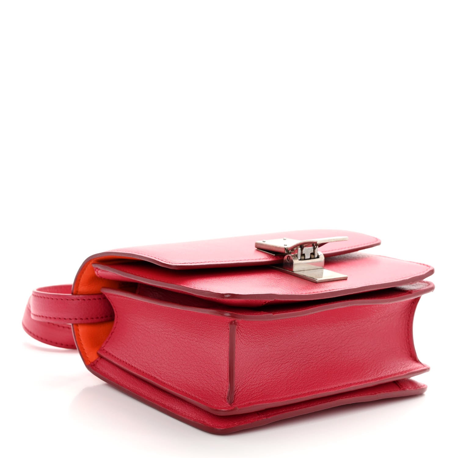 Celine Goatskin Small Classic Box Flap Bag Dark Pink 4 of 10