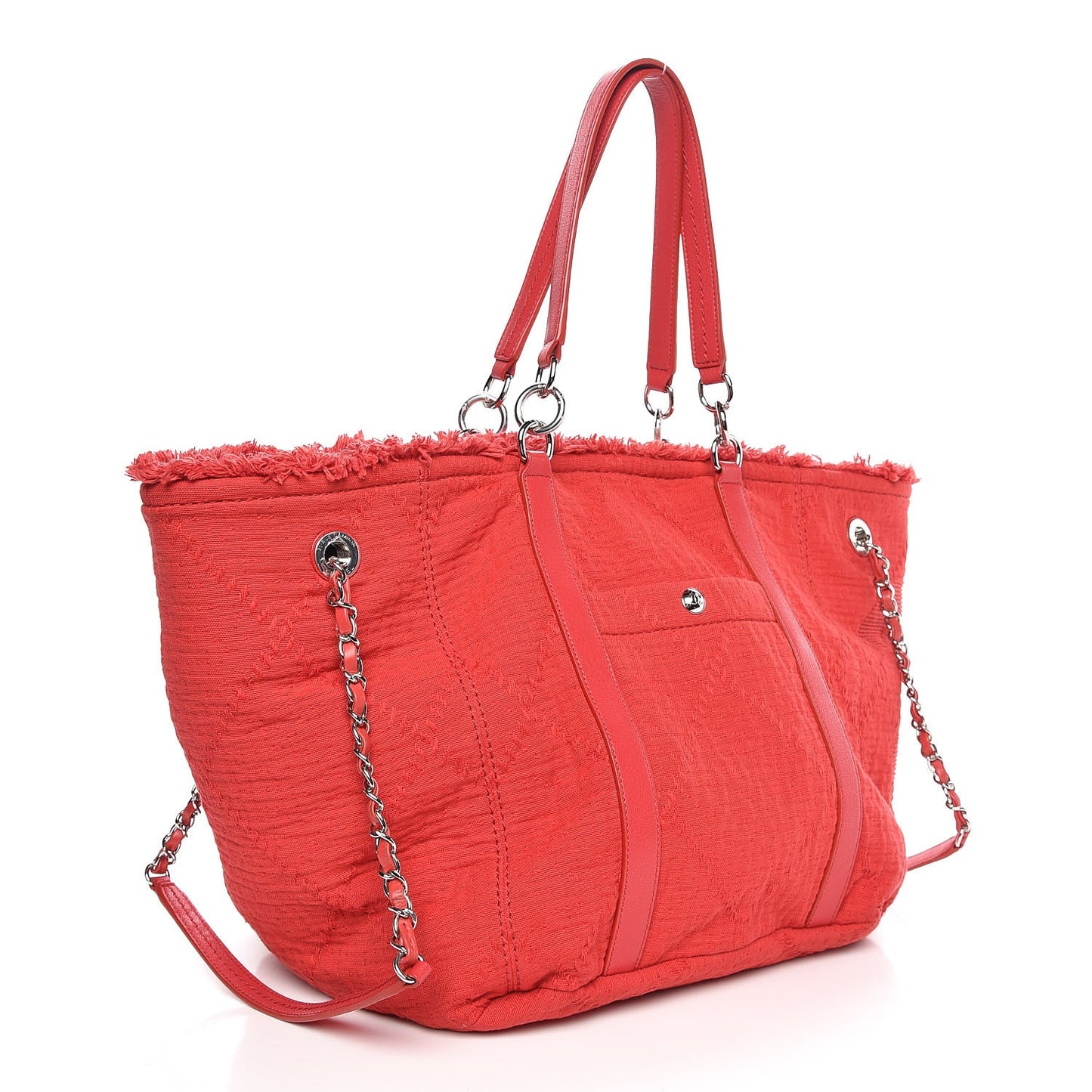 Canvas Small Double Face Shopping Tote Red