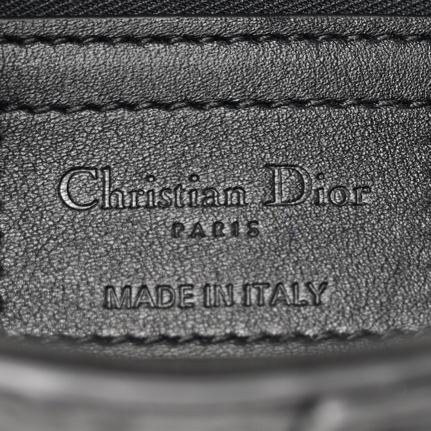 Calfskin Embossed Oblique Saddle Bag Black