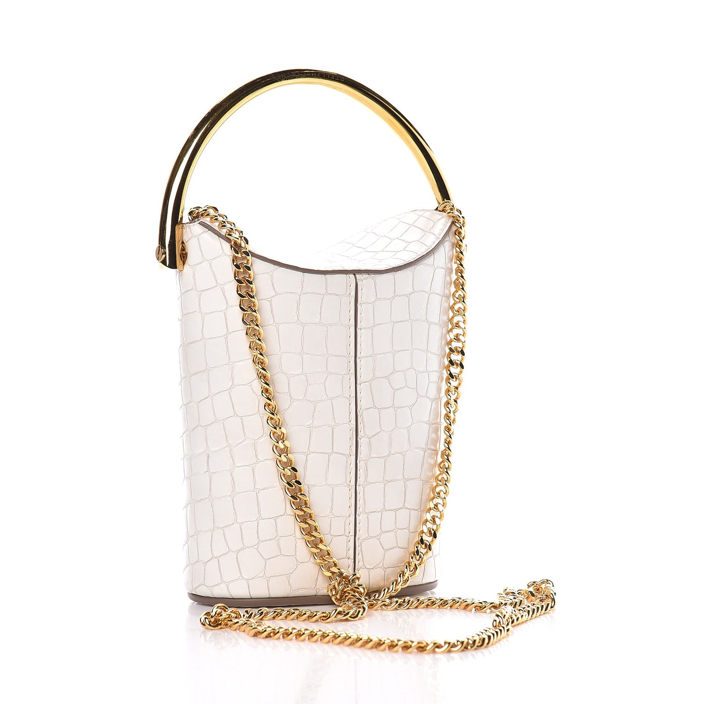 Embossed Crocodile Effect Bucket Bag Ivory